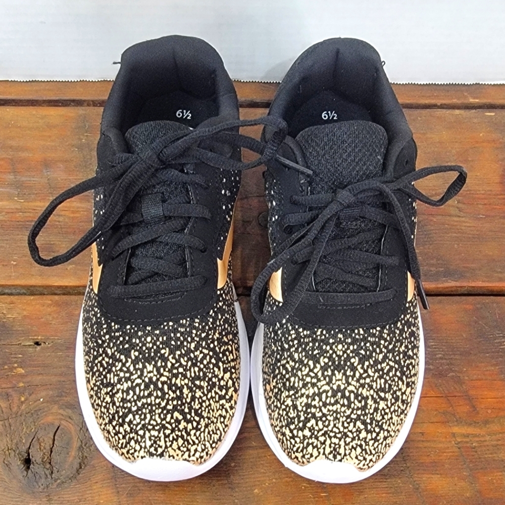 Womens Running Shoes. Black and Gold Speckled.